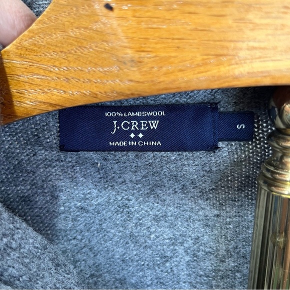 J. Crew Gray Button Down 100% Lambswool Cardigan with White Fair Isle Pattern - Picture 8 of 12